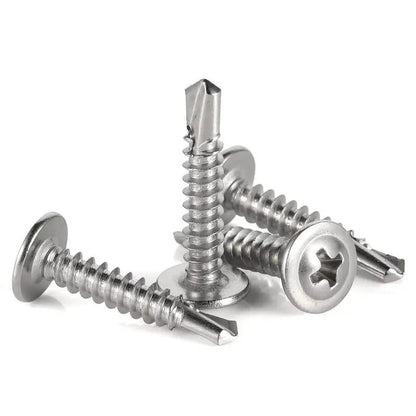 Self-Tapping Screw -410 Stainless Steel Phillips Truss Head Self-drilling Tek Screw, 20pcs/set Self Tapping Screws Sheet Metal Screws for Spring, Multifunctional Stainless Steel Phillips Self-Drilling Screw, Hardware, Industrial