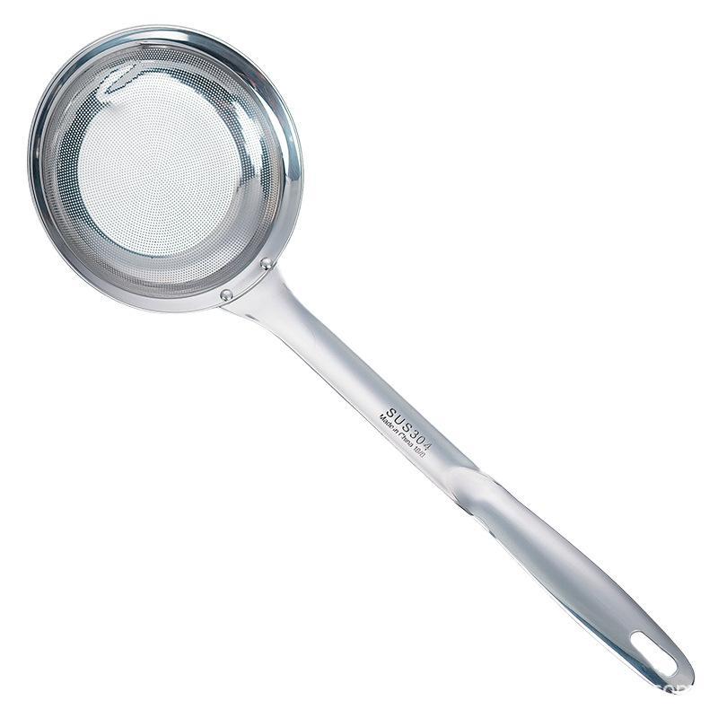 Filter Scoop Stainless Steel Fat Skimmer Spoon Fine Mesh Strainer Food Strainer With Handle Kitchen Oil Heavy-Duty