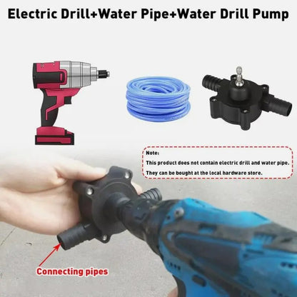 High-Flow Electric Manual Drill Pump for Water Gasoline Oil Diesels Fluid Transfer Pump Mini Hand Self-Priming Quick Pumping Speed,Non-Electric Pump with Quick Flow Rate & Hose Connectors for Home, Garage & Outdoor Use Hydropump