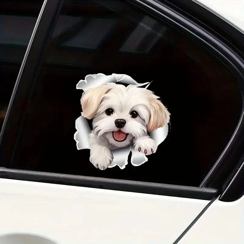 Cute Dog Pattern Car Sticker, Funny Car Decal, Car Exterior Decoration Sticker, Universal Car Accessories for Car Body Window Decor