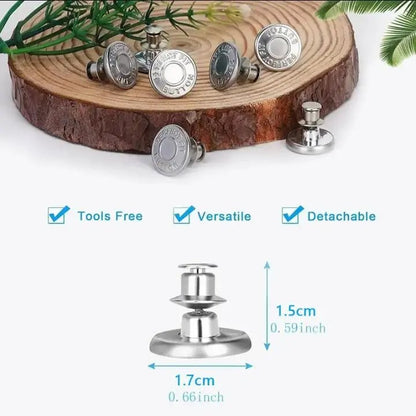No-sew Instant Button for Jean, 6 Counts Round Detachable Metal Buttons, Clothes Accessories for Men & Women, Household Sewing Accessories for Jeans Trousers Clothes, Summer Essentials