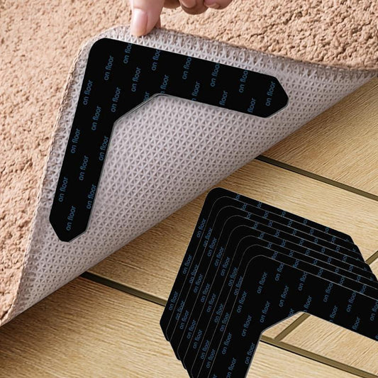 Non-slip Carpet Stickers, 8pcs/set Non-slip Area Rug Sticker, Prevent Rugs from Moving and Rolling Edges, Suitable for Living Room Dining Room Bathroom Rugs