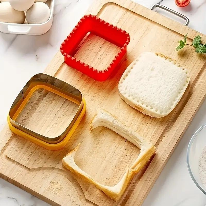 Bread Cutter, DIY Stainless Steel Sandwich Cutter Sealer, Sandwich Maker Mold, Cutting Mold, Home Sandwich Tools, Cooking Supplies, Kitchen Utensils Bakeware