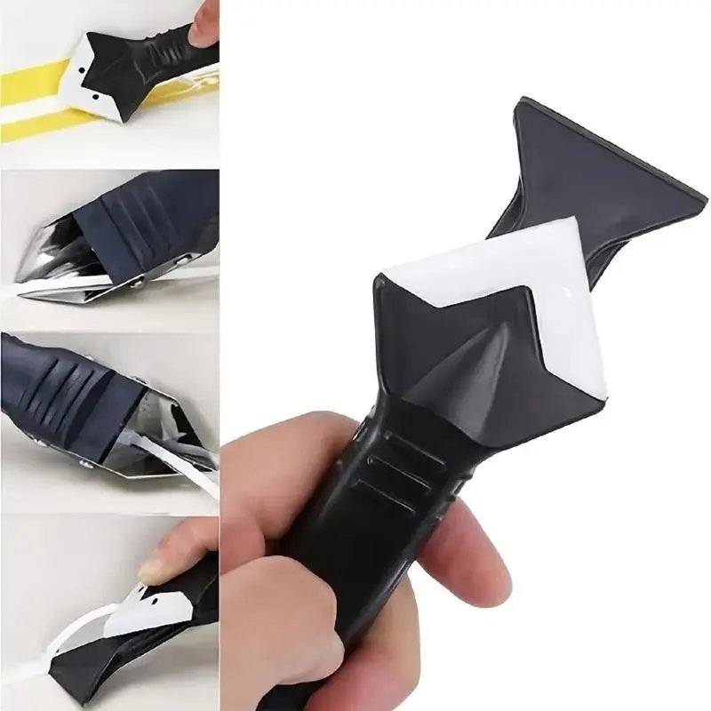 5-in-1 Silicone Caulking Tool Kit with 5 Replaceable Pads - Professional Finish