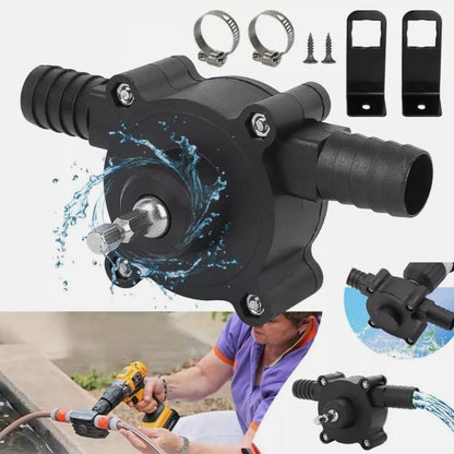 High-Flow Electric Manual Drill Pump for Water Gasoline Oil Diesels Fluid Transfer Pump Mini Hand Self-Priming Quick Pumping Speed,Non-Electric Pump with Quick Flow Rate & Hose Connectors for Home, Garage & Outdoor Use Hydropump