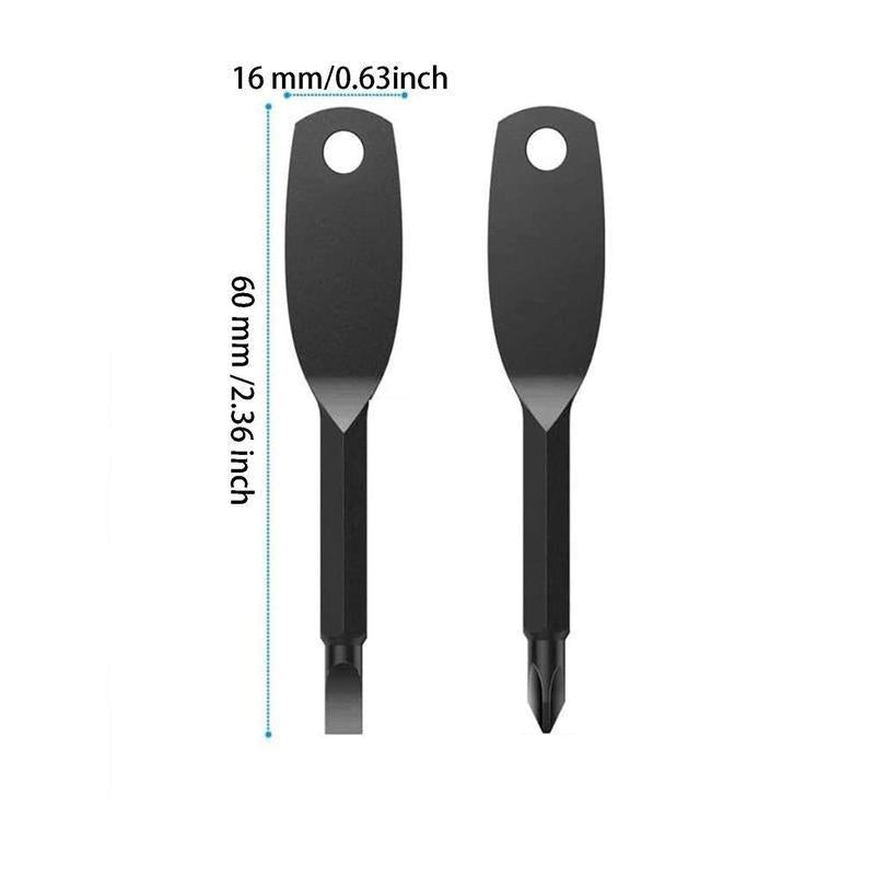 2 in 1 Keychain Screwdriver Set, 1 Set Mini Pocket Phillips and Flat Head Screwdriver with Key Ring, Outdoor Survival Emergency Handy Tool