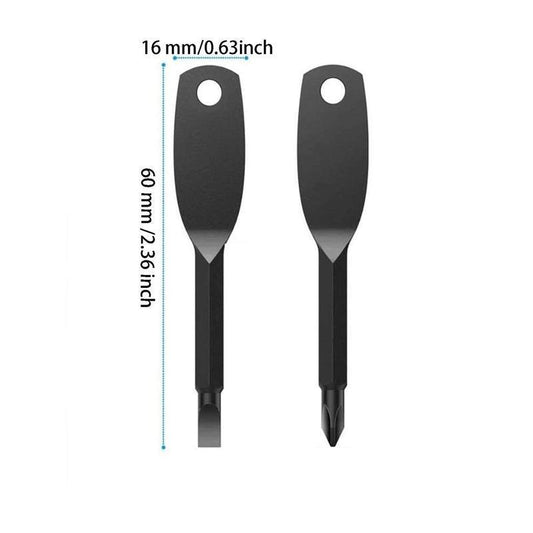 2 in 1 Keychain Screwdriver Set, 1 Set Mini Pocket Phillips and Flat Head Screwdriver with Key Ring, Outdoor Survival Emergency Handy Tool