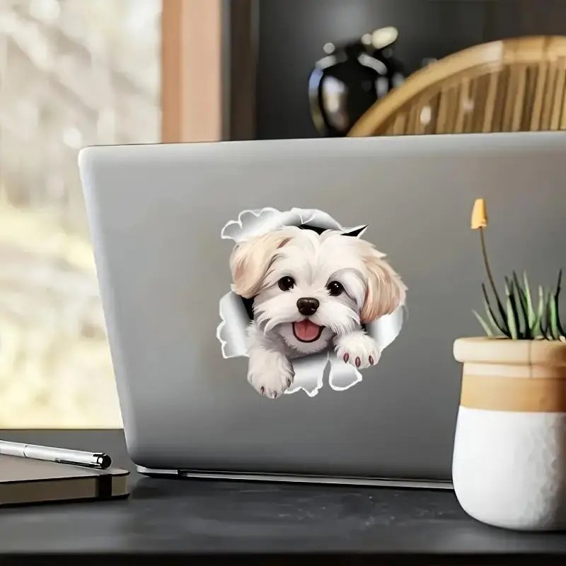 Cute Dog Pattern Car Sticker, Funny Car Decal, Car Exterior Decoration Sticker, Universal Car Accessories for Car Body Window Decor