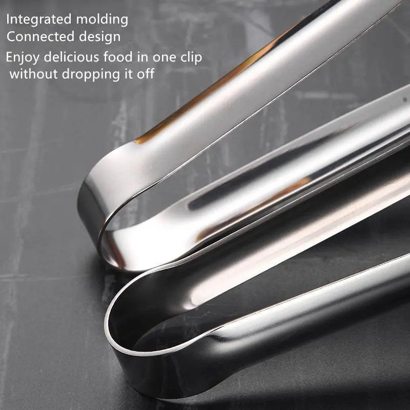 Stainless Steel Barbecue Tongs, 1 Count Durable Food Tongs, Non-slip Kitchen Cooking Tongs, Barbecue Accessories