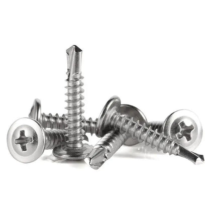 Self-Tapping Screw -410 Stainless Steel Phillips Truss Head Self-drilling Tek Screw, 20pcs/set Self Tapping Screws Sheet Metal Screws for Spring, Multifunctional Stainless Steel Phillips Self-Drilling Screw, Hardware, Industrial