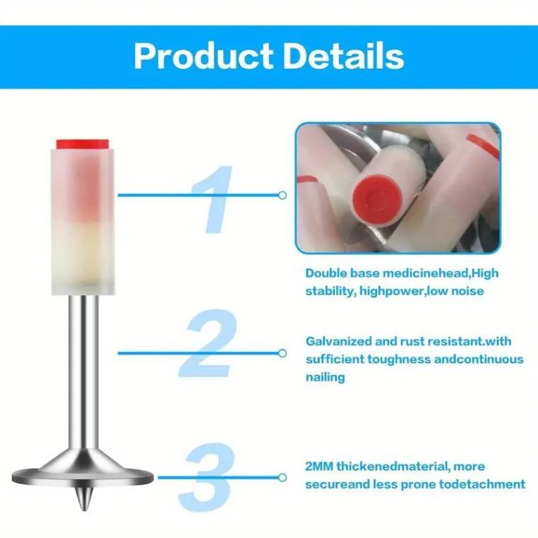0 Mini Nails. 50pcs/100pcs/set 7.3mm Nail Round. Steel Nail Pneumatic Rivets, Ceiling Cable Installation and Maintenance Accessories, Self Drilling Anchors, Hardware, Metal