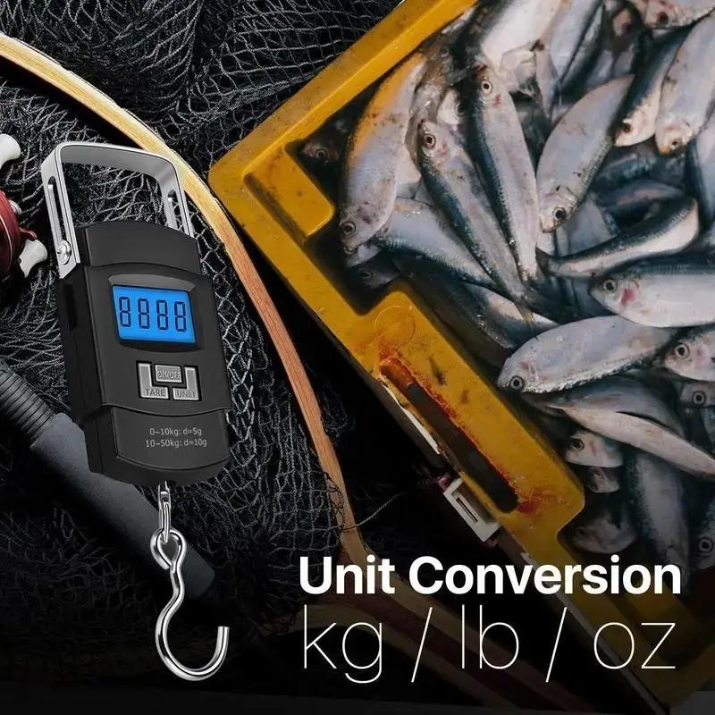 Digital Fish Scale Hanging Scale, Stainless Steel Hook Scale, Professional Fishing Accessories for Freshwater Fish, Saltwater Fish, Camping