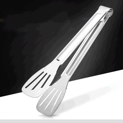 Stainless Steel Food Tongs, 1 Count Multipurpose Bread Barbecue Tongs, Durable Kitchen Utensils for Cooking & Frying & Grilling