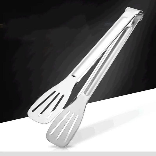 Stainless Steel Food Tongs, 1 Count Multipurpose Bread Barbecue Tongs, Durable Kitchen Utensils for Cooking & Frying & Grilling