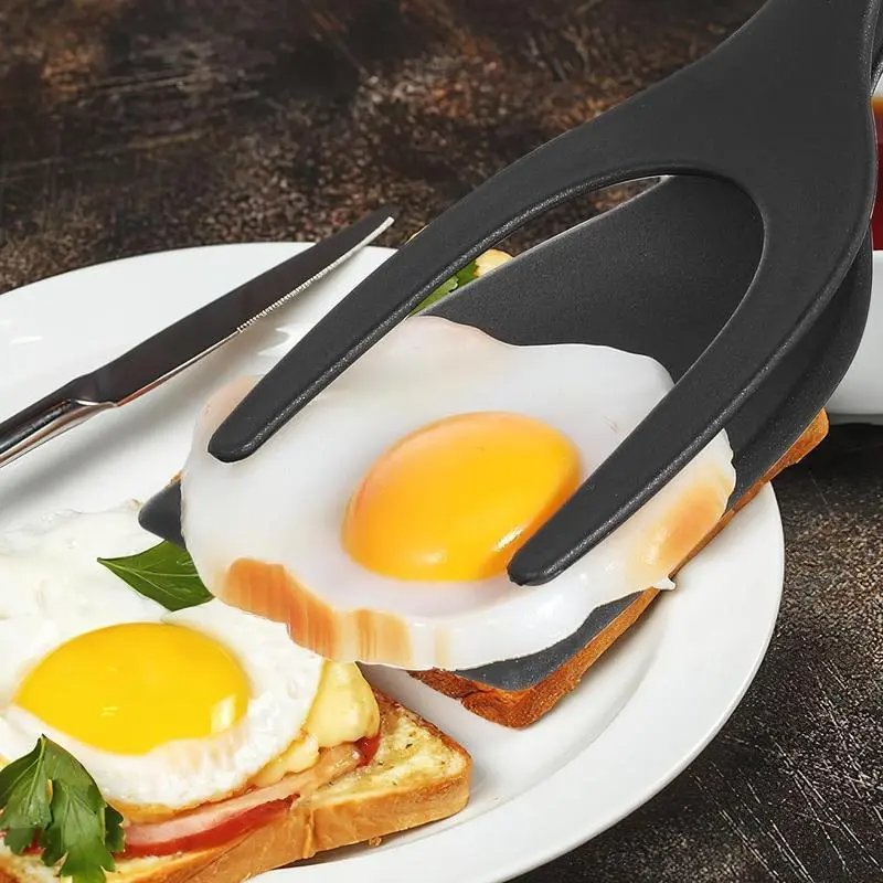 2 in 1 Spatula Tongs, 1 Count Multifunctional Cooking Spatula Tongs, Heat Resistant Cooking Tool for Egg, Pancake, Steak, Kitchen Gadgets