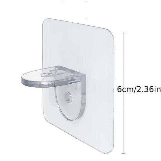 10pcs Clear Self Adhesive Shelf Bracket, Strong Adhesive Wardrobe Partition Bracket, Transparent Shelf Support Tool Organiser