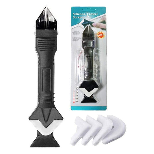 5-in-1 Silicone Caulking Tool Kit with 5 Replaceable Pads - Professional Finish