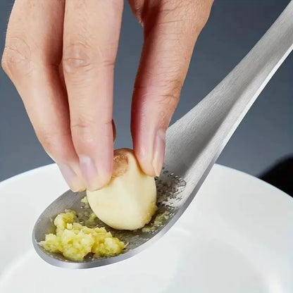 Stainless Steel Ginger Grating Spoon, Manual Garlic Masher, Kitchen Gadget for Mash Garlic and Ginger, Durable Cookware Accessories, Kitchen Cooking