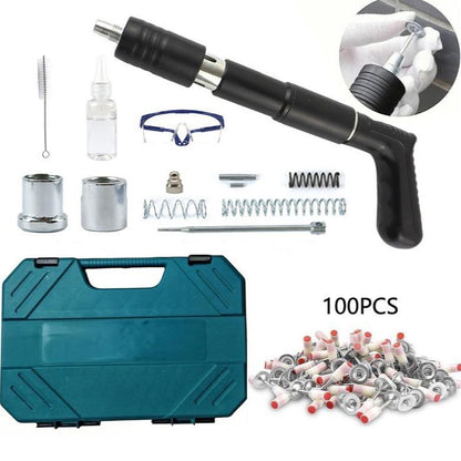 Manual Mini Steel Nail Gun 5 Gears Power Adjustable Wall Nail Guns for CeilingManual Steel Nails Gun Tool, Concrete Nail Gun, Mini Portable Nail Shooting Machine with 100 Nails (Nail Gun Set), dealsforyoudays
