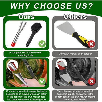 Heavy-Duty Lawn Mower Deck Scraper & Cleaning Brush Kit