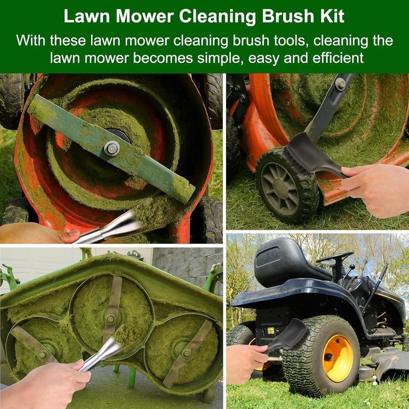 Heavy-Duty Lawn Mower Deck Scraper & Cleaning Brush Kit