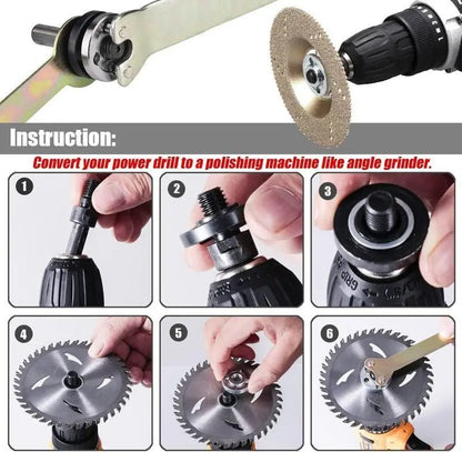 Electric Drill Angle Grinder Connecting Rod Set, 10~13 mm Adjustable Rotary Driver Cutter Shaft Accessories Drill Angle Grinder Adapter With Spanner For Cutting Disc, Polish Disc, TikTokShopBlackFriday