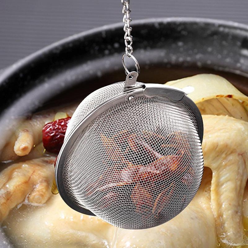 Stainless Steel Chain Tea Ball (1 Count), Tea Strainer with Chain, Mesh Tea Infuser, Kitchen Accessories