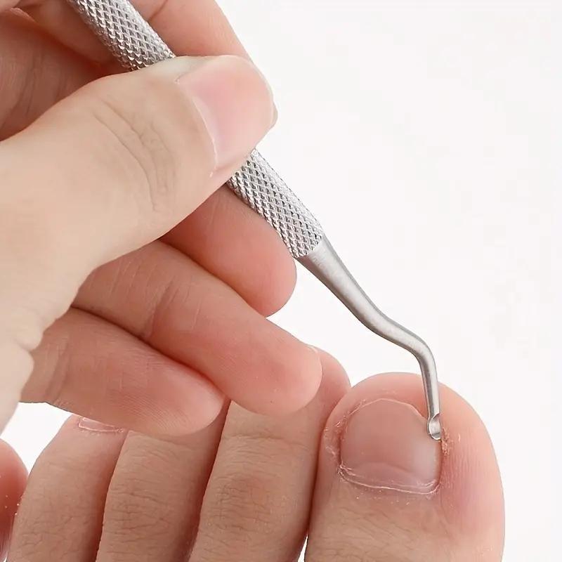 Professional Dual-ended Ingrown Toenail Lifter & Cleaner, 3pcs Stainless Steel Nail Trimmer Double Head Nail Scraper Nail Clippers Toe Fixer Pedicure Nail Tool Set, Nail Art Tool