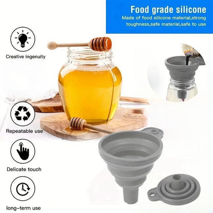 Car Engine Oil Funnel, Foldable Silicone Engine Oil Funnel, Oil Fuel Liquid Supply Funnel, Car Engine Repair Tool Accessories, Car Accessories