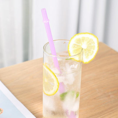 12pcs Random Color Drinking Straw, Reusable Plastic Straw, Drinkware Accessories for Party