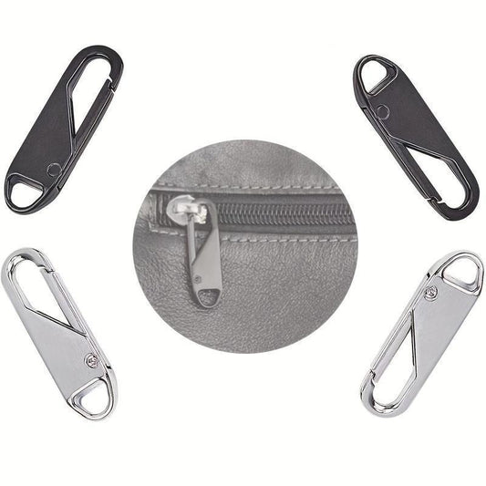 Zipper Slider for Summer Clothes, 4 Counts Metal Zipper Instant Repair Kit, Replacement Travel Bag Zipper Puller, DIY Sewing Craft, Sewing Accessories