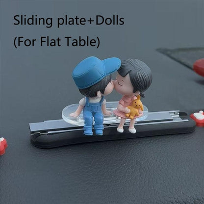 Cute Couple Car Dashboard Decorations, Lovely Couple Kiss Cartoon Figurines Car Ornament, Resin Material Boy Girl Car Interior Decoration with Balloon for Car Dashboard Gifts