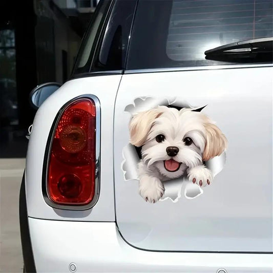 Cute Dog Pattern Car Sticker, Funny Car Decal, Car Exterior Decoration Sticker, Universal Car Accessories for Car Body Window Decor