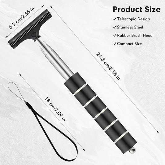 Retractable Car Rearview Mirror Wiper, 1 Count Portable Rainy Cleaning Supplies, Rearview Mirror Water Remover, Glass Rain Cleaning Tool