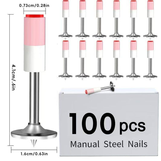 0 Mini Nails. 50pcs/100pcs/set 7.3mm Nail Round. Steel Nail Pneumatic Rivets, Ceiling Cable Installation and Maintenance Accessories, Self Drilling Anchors, Hardware, Metal
