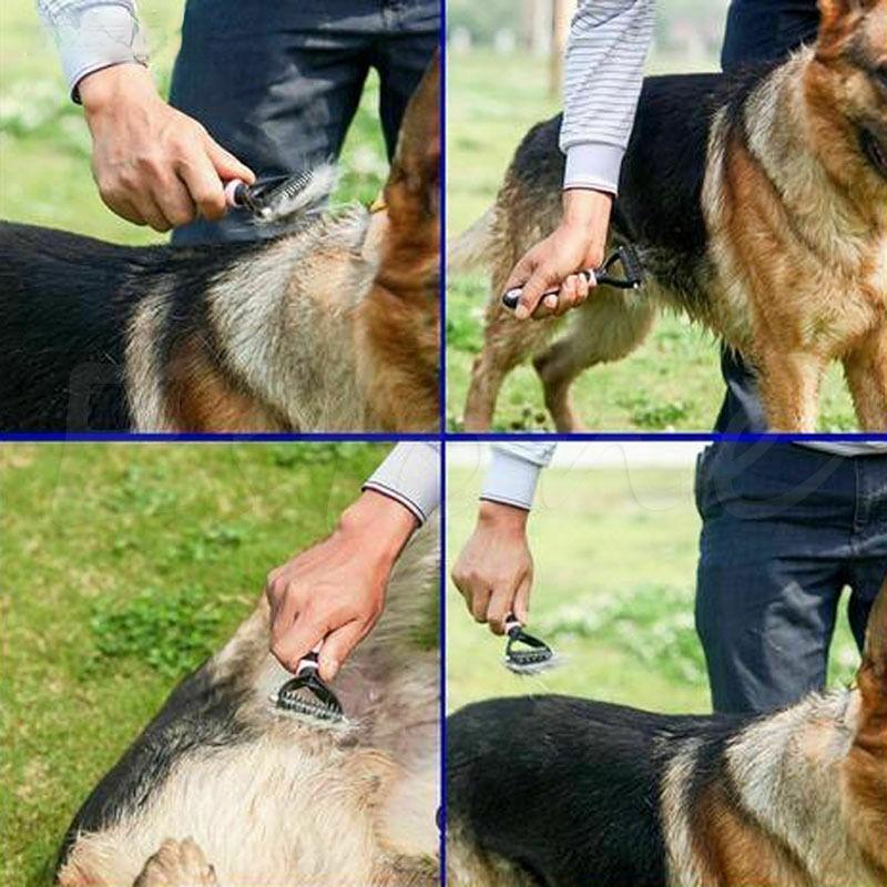 Pet Hair Removal Comb for Dogs Cats Dematting Deshedding Brush with Metal Teeth Pet Grooming Tools for Knot Cutter Pet Hair Removal Comb for Dogs Cats Dematting Deshedding Brush Pets Fur Knot Cutter Pet Grooming Tools