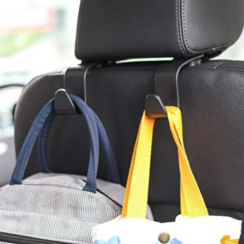 Simple Plain Versatile Car Seat Hooks Kit, Multifunctional Hooks For Hanging Luggage, Durable Car Interior Accessories For Storage For Daily Use, Seat Back Holder, Automotive, Car Organizer, Black