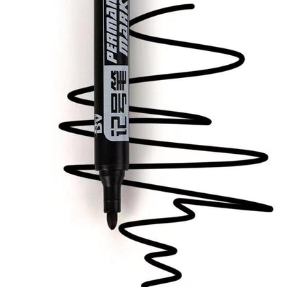 Black Marker Pens, 10pcs Multi-purpose Permanent Marker Pens, Stationery Supplies For Students School Home Office