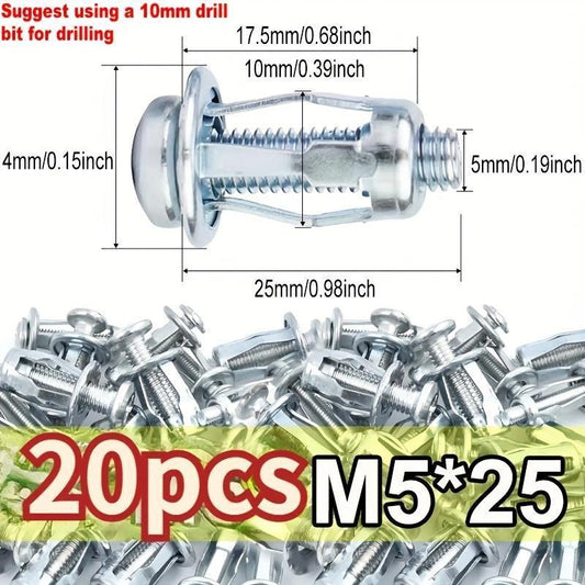 Springtok 20pcs Petal Shaped Expanded Metal Rivet Lock Nut Set, Including M4, M5, M6/ Socket Set, Heavy Duty Industrial Screws, tools set clearance Hardware Bolts