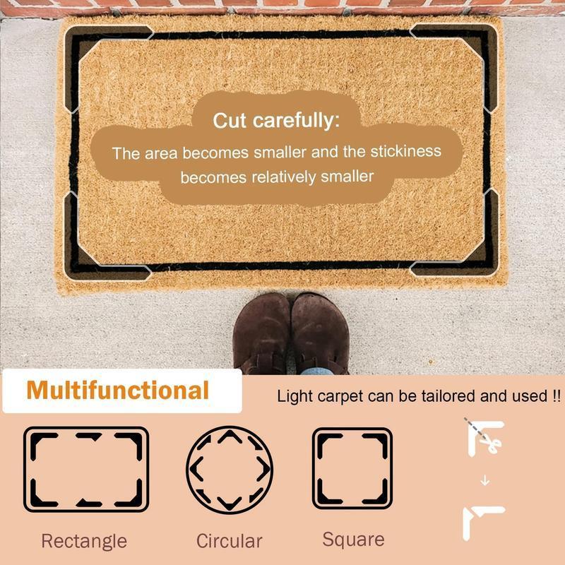 Non-slip Carpet Stickers, 8pcs/set Non-slip Area Rug Sticker, Prevent Rugs from Moving and Rolling Edges, Suitable for Living Room Dining Room Bathroom Rugs